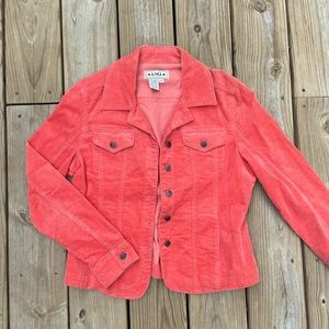 Vintage Coral Orange AMI corduroy jacket women’s size Medium